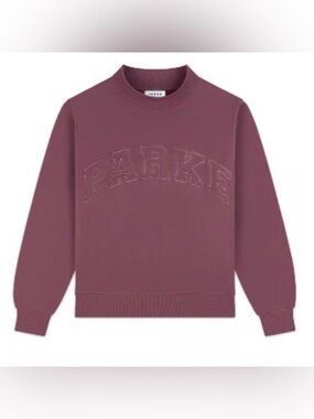 PARKE | Monochromatic Varsity Mockneck In Eggplant L/XL